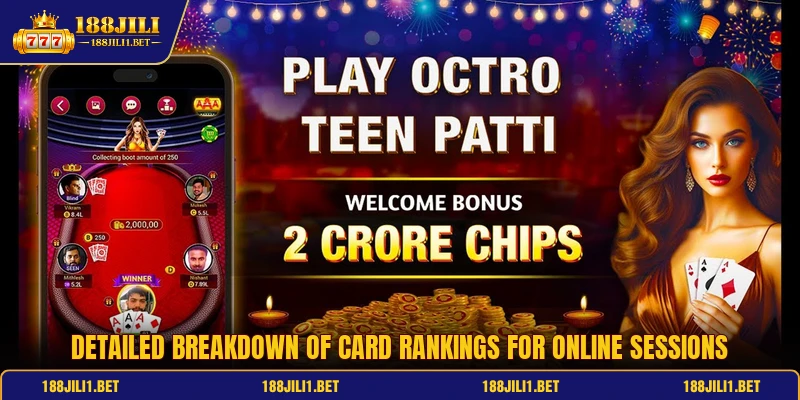 Detailed breakdown of card rankings for online sessions Detailed breakdown of card rankings for online sessions