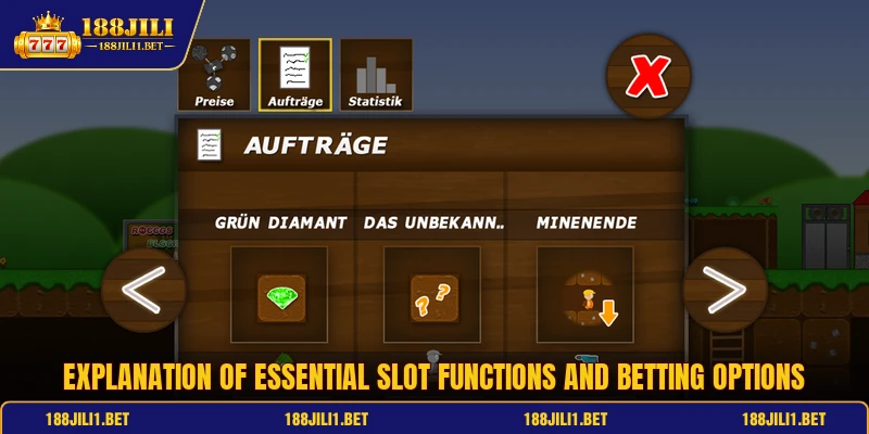 Explanation of essential slot functions and betting options